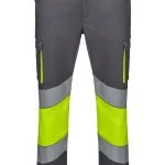 Two-tone stretch trousers with segmented tape