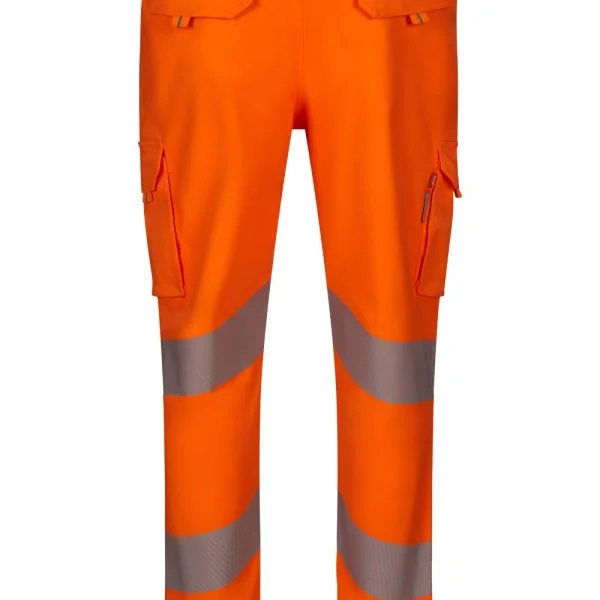 Stretch trousers with segmented tape gallery