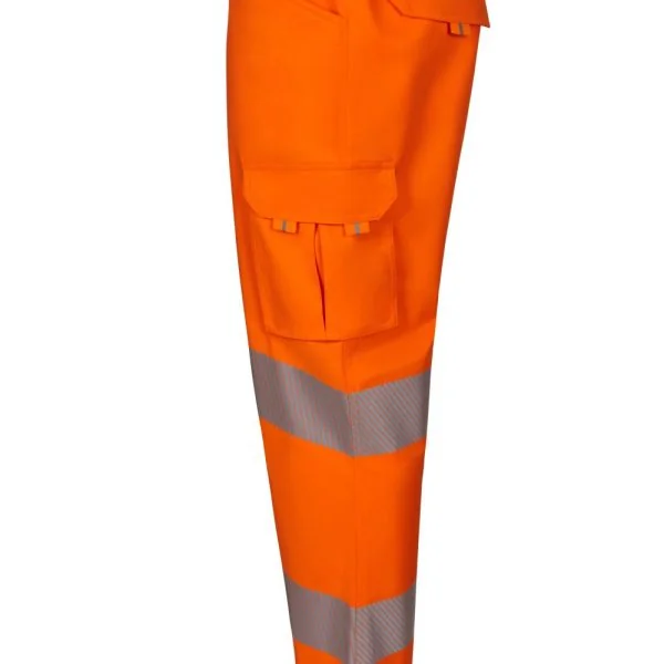 Stretch trousers with segmented tape gallery