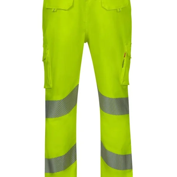 Stretch trousers with segmented tape gallery