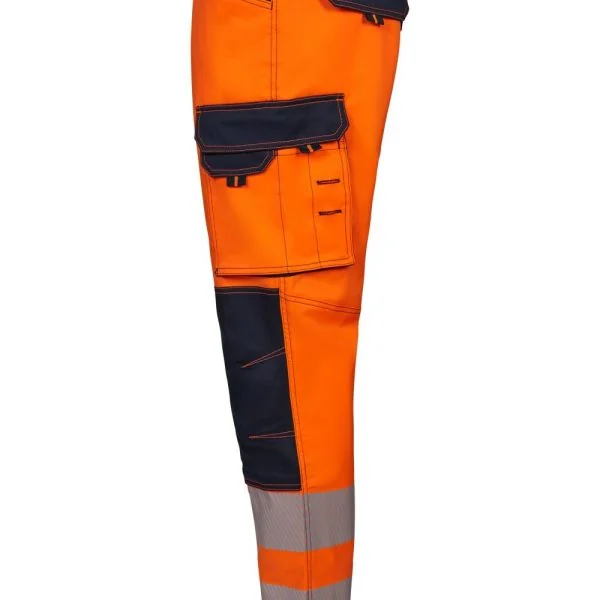 Stretch trousers with knee pads and segmented tape gallery