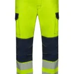 Stretch trousers with knee pads and segmented tape