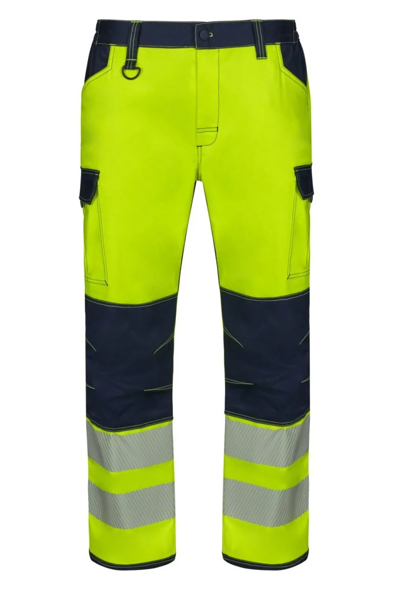 Stretch trousers with knee pads and segmented tape
