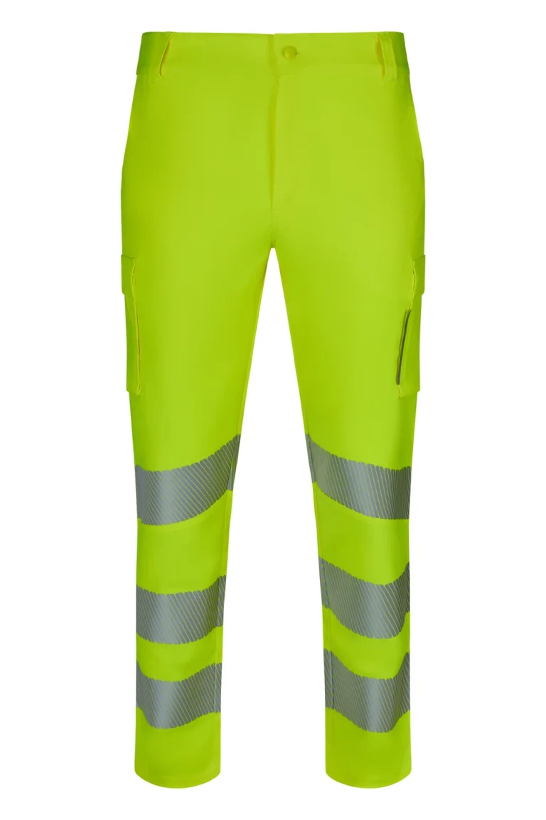 Recycled stretch trousers with segmented tape