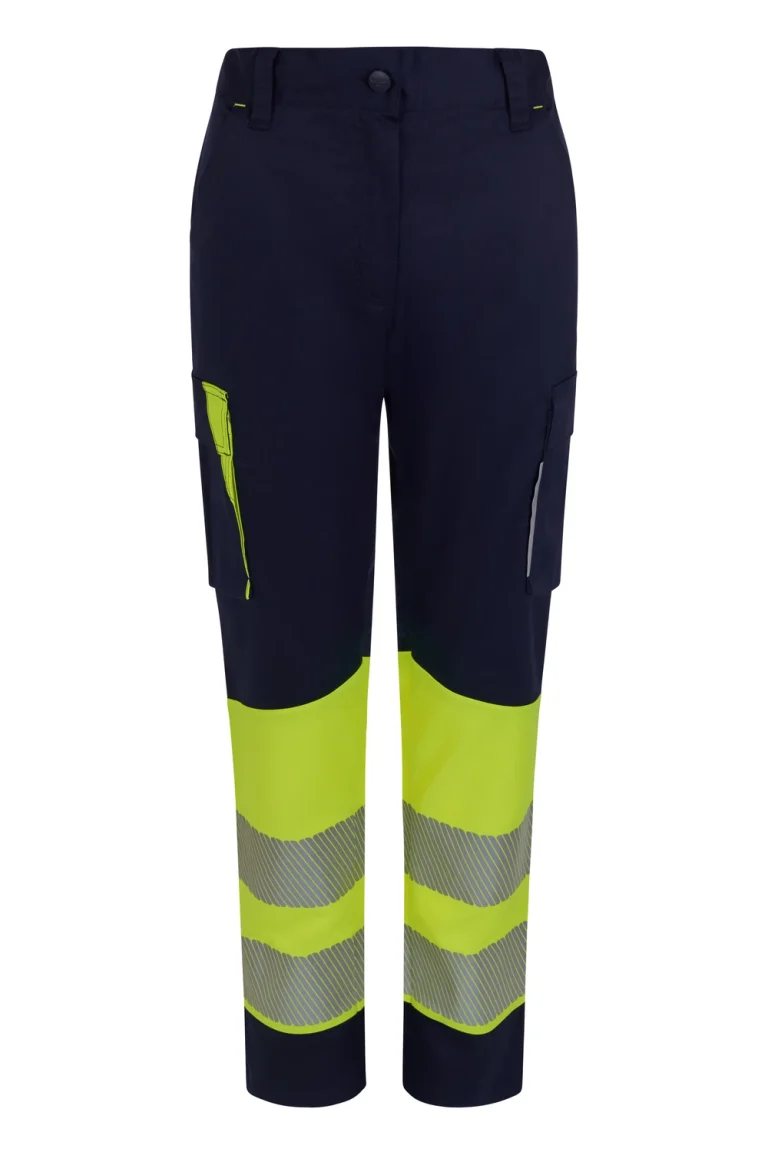Women’s two-tone recycled stretch trousers with segmented tape
