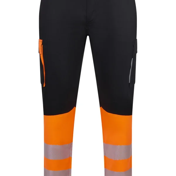 Two-tone recycled stretch trousers with segmented tape gallery