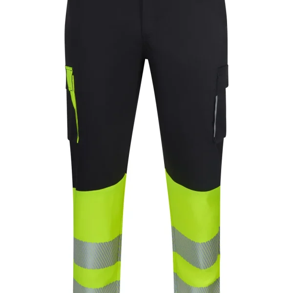 Two-tone recycled stretch trousers with segmented tape gallery