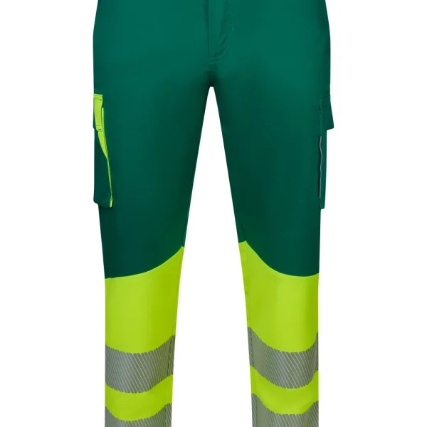 Two-tone recycled stretch trousers with segmented tape gallery