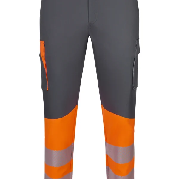 Two-tone recycled stretch trousers with segmented tape gallery