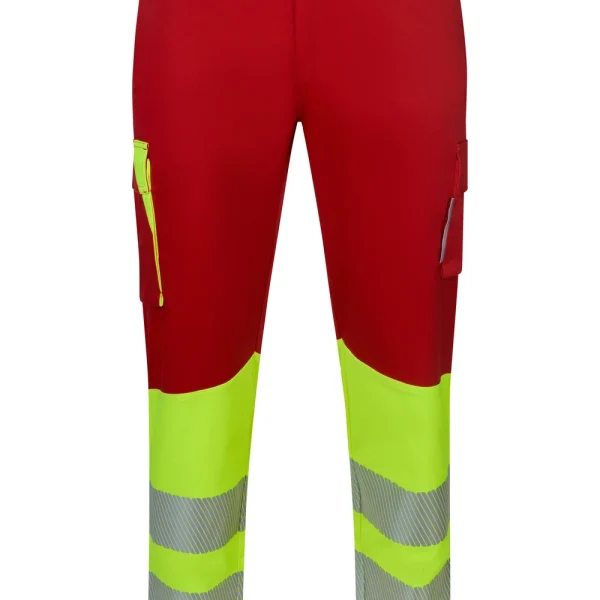 Two-tone recycled stretch trousers with segmented tape gallery