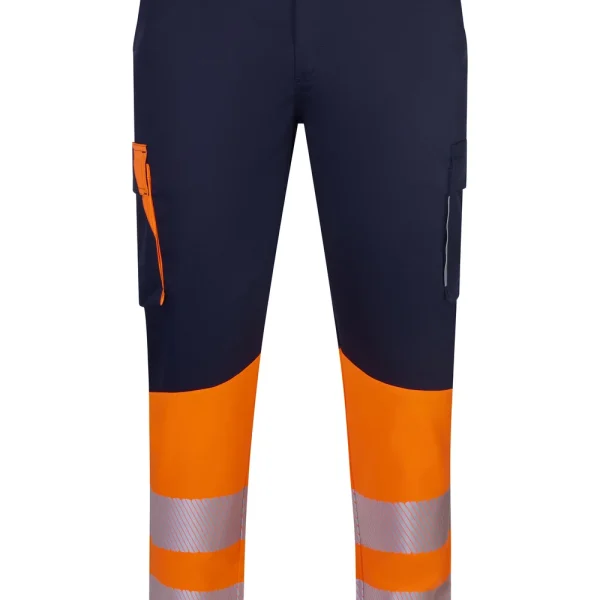 Two-tone recycled stretch trousers with segmented tape gallery