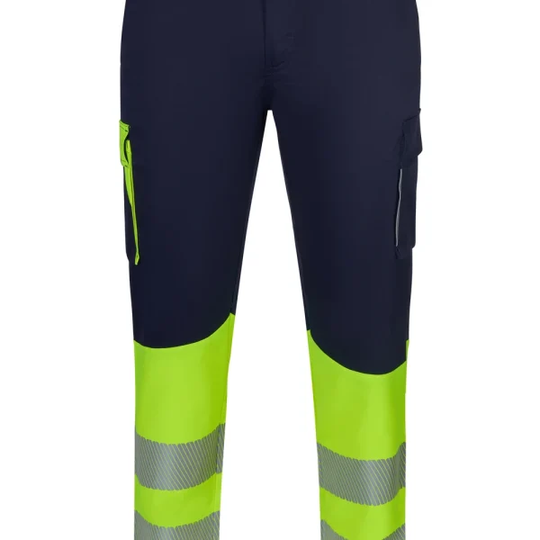 Two-tone recycled stretch trousers with segmented tape gallery