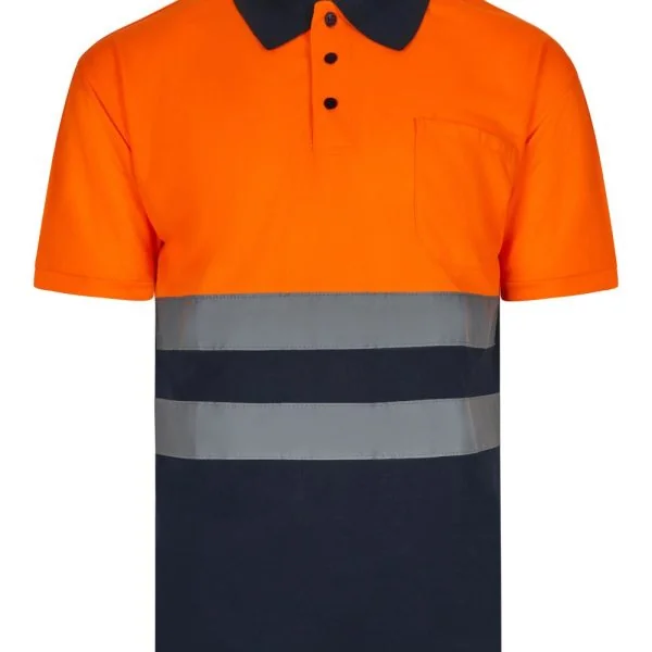 Two-tone short sleeve polo shirt gallery