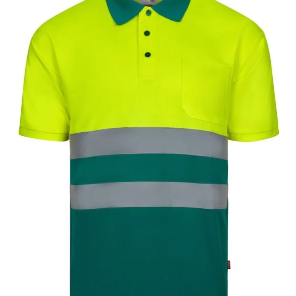 Two-tone short sleeve polo shirt gallery