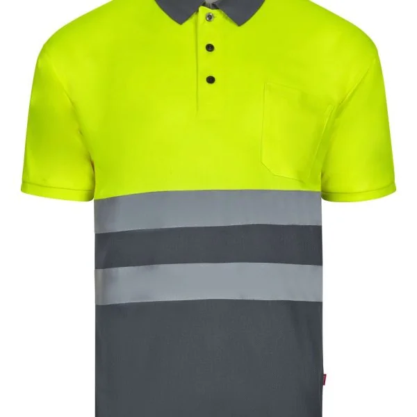 Two-tone short sleeve polo shirt gallery
