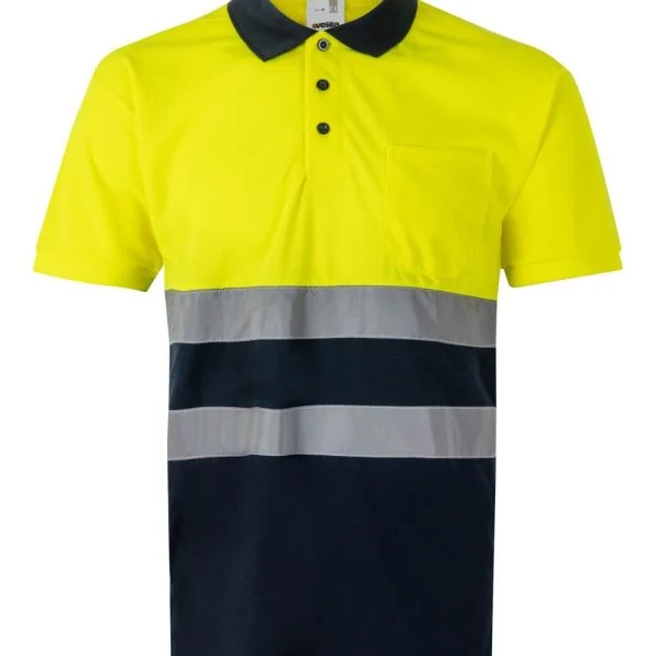 Two-tone short sleeve polo shirt