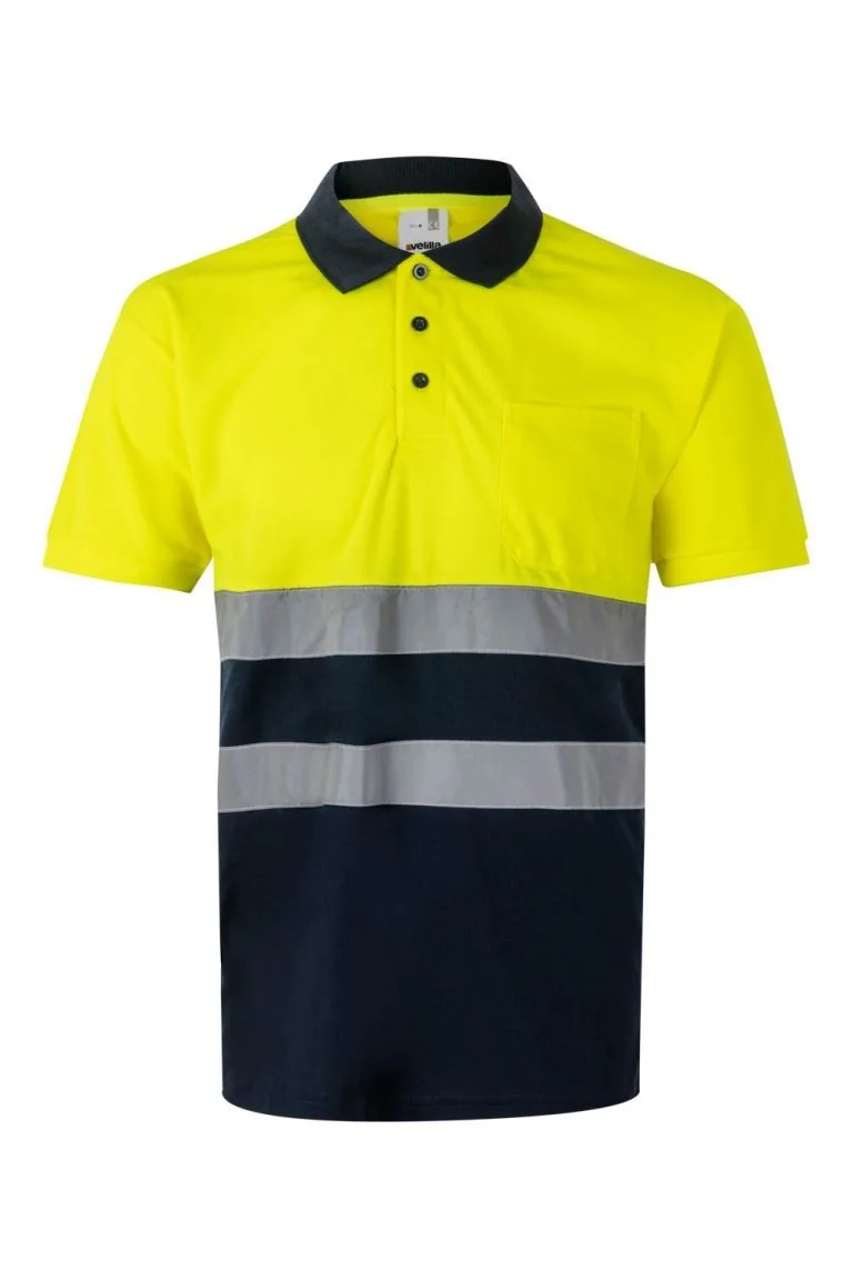 Two-tone short sleeve polo shirt