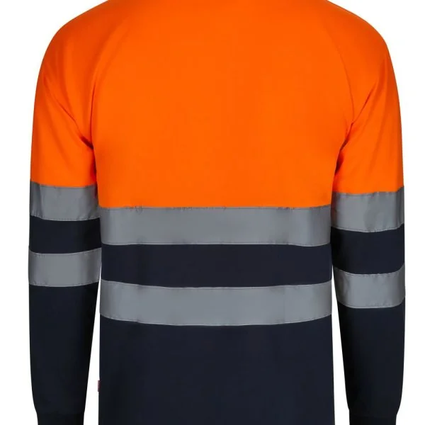 Two-tone long sleeve polo shirt gallery