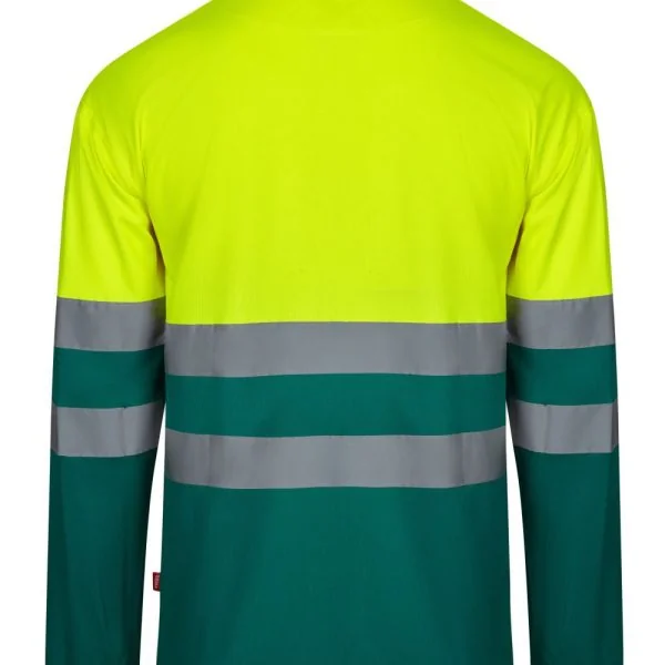 Two-tone long sleeve polo shirt gallery