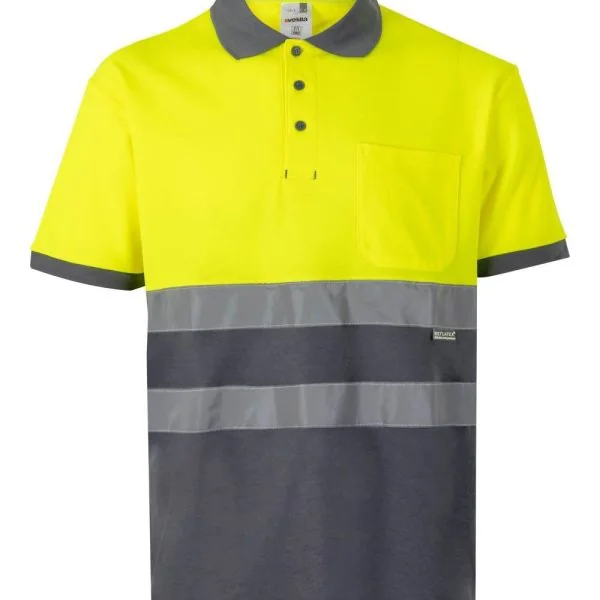 Short sleeve two-tone cotton polo shirt gallery