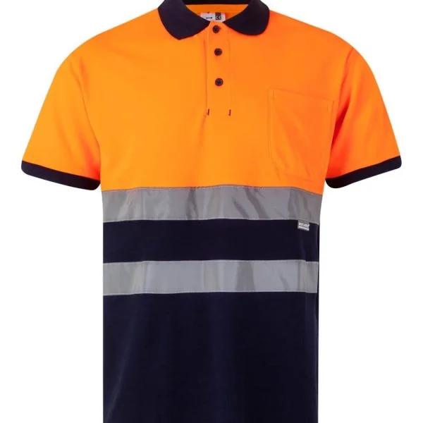 Short sleeve two-tone cotton polo shirt gallery