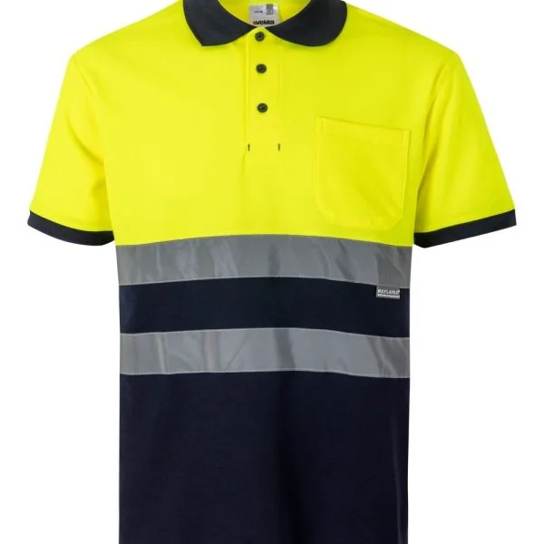 Short sleeve two-tone cotton polo shirt gallery