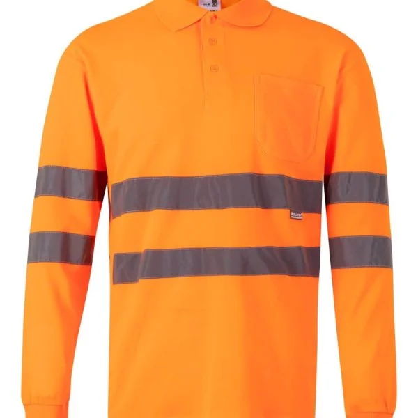 Long sleeve cotton polo shirt gallery