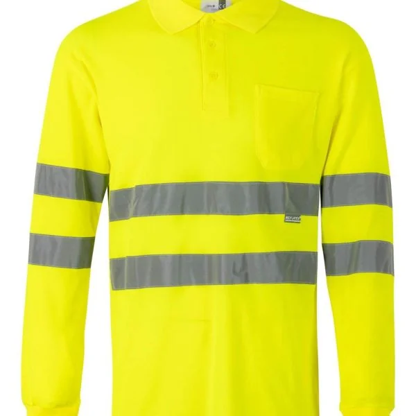 Long sleeve cotton polo shirt gallery