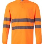 Long sleeve cotton polo shirt
