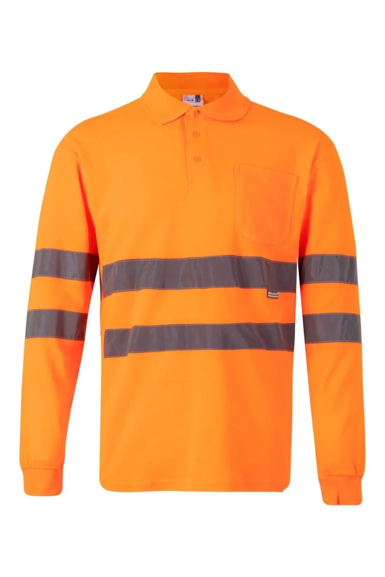 Long sleeve cotton polo shirt