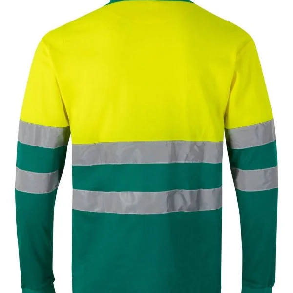 Long sleeve two-tone cotton polo shirt gallery