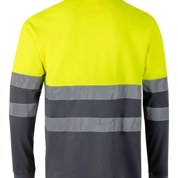 Long sleeve two-tone cotton polo shirt gallery