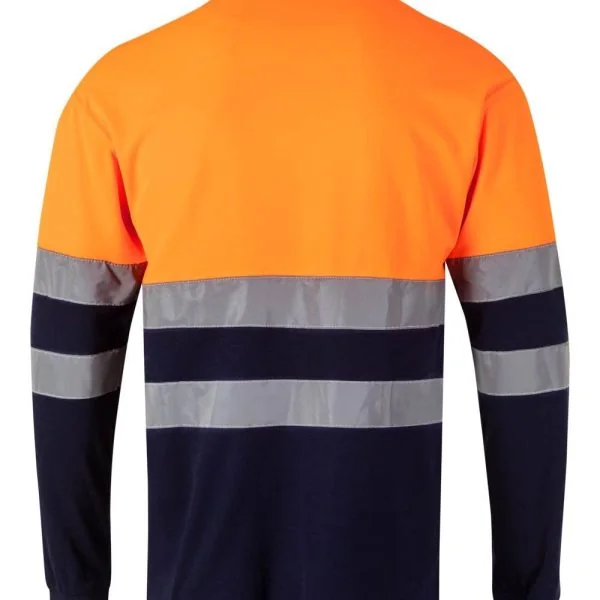 Long sleeve two-tone cotton polo shirt gallery