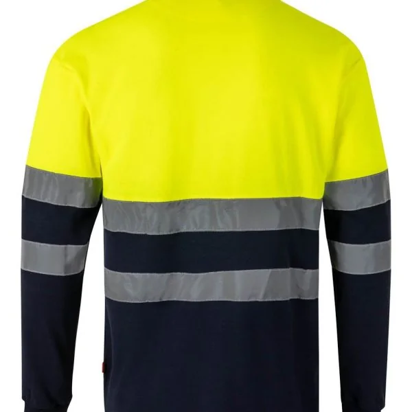 Long sleeve two-tone cotton polo shirt gallery