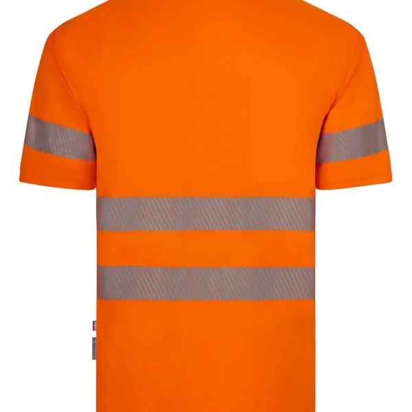 Short sleeve recycled polyester polo shirt with segmented tape gallery