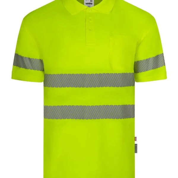 Short sleeve recycled polyester polo shirt with segmented tape gallery
