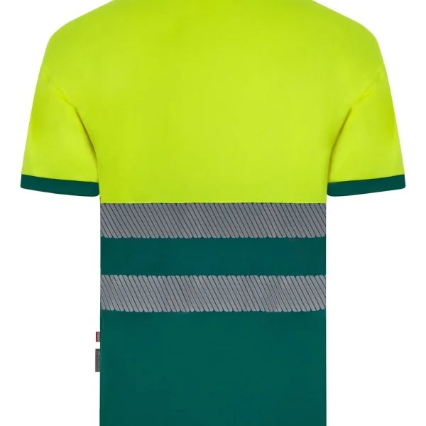 Short sleeve two-tone recycled polyester polo shirt with segmented tape gallery