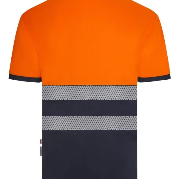 Short sleeve two-tone recycled polyester polo shirt with segmented tape gallery