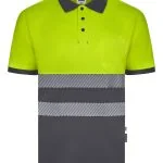 Short sleeve two-tone recycled polyester polo shirt with segmented tape
