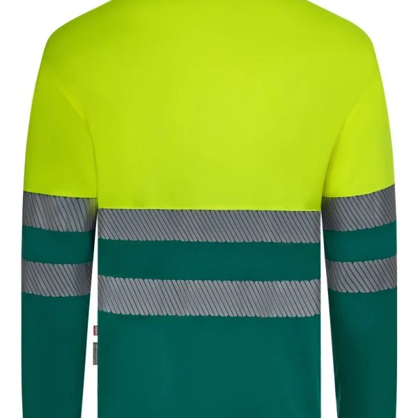 Long sleeve two-tone recycled polyester polo shirt with segmented tape gallery
