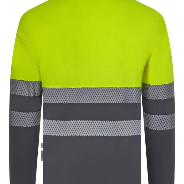 Long sleeve two-tone recycled polyester polo shirt with segmented tape gallery