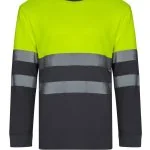 Two-tone long sleeve cotton T-shirt