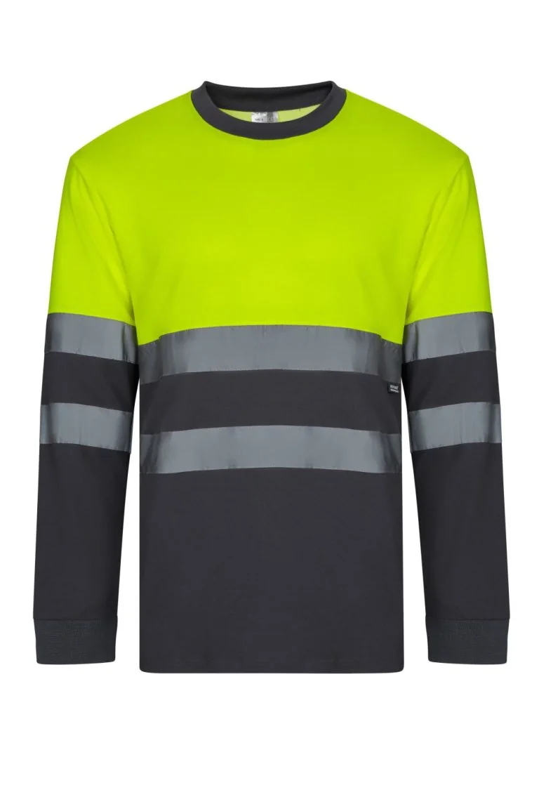Two-tone long sleeve cotton T-shirt