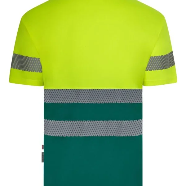 Short sleeve two-tone recycled polyester T-shirt with segmented tape gallery