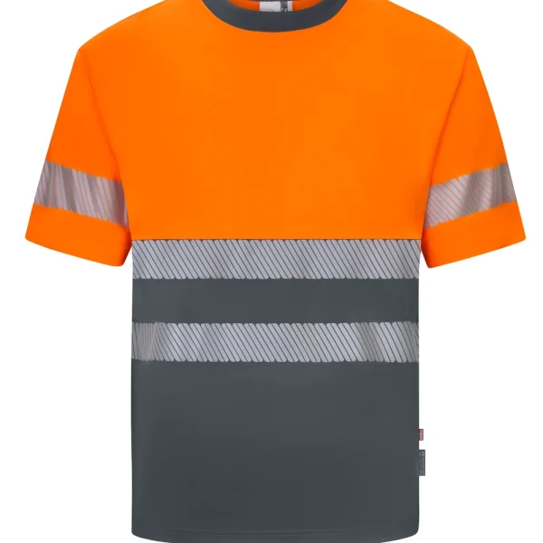 Short sleeve two-tone recycled polyester T-shirt with segmented tape gallery