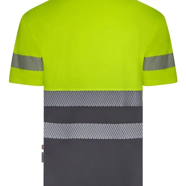 Short sleeve two-tone recycled polyester T-shirt with segmented tape gallery