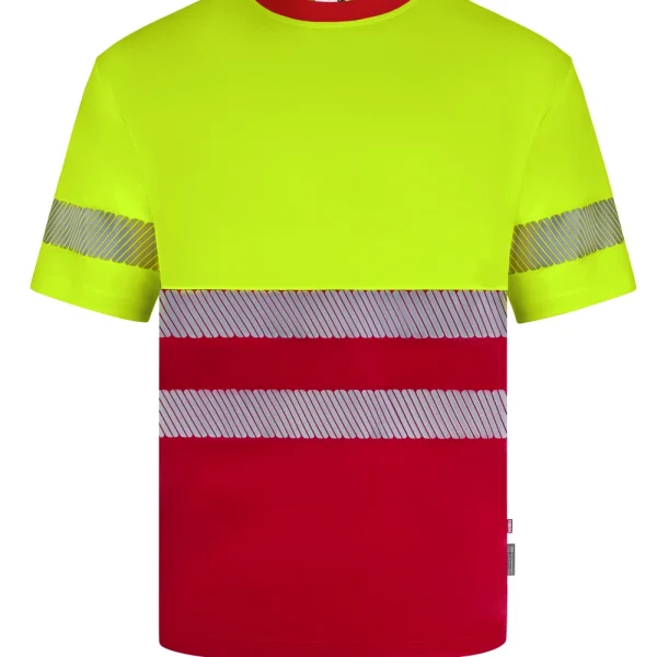 Short sleeve two-tone recycled polyester T-shirt with segmented tape gallery