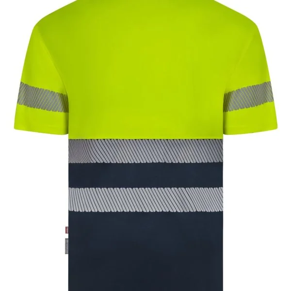 Short sleeve two-tone recycled polyester T-shirt with segmented tape gallery