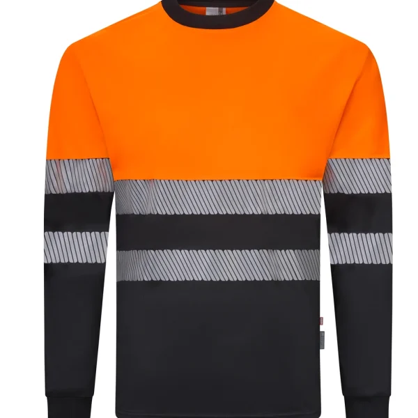 Long sleeve two-tone recycled polyester T-shirt with segmented tape gallery