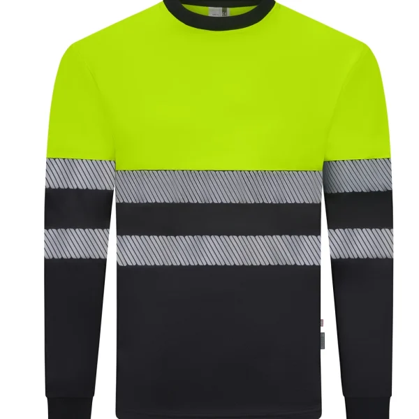 Long sleeve two-tone recycled polyester T-shirt with segmented tape gallery